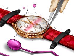blush bound clock female forced_orgasm inanimate leather orgasm pussy shaking tools vagina vibrator watch wristwatch