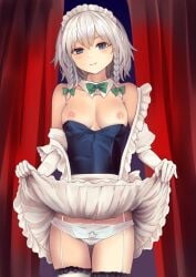 braid breasts culter maid_headdress maid_uniform panties sakuya_izayoi small_breasts tagme touhou