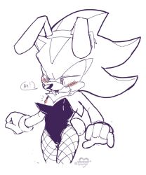 5:6 andromorph anthro arrow_hearted blush bunny_costume camel_toe clothing costume cuntboy cuntboy/male fishnet fishnet_legwear hi_res intersex legwear nipple_slip nipples rule_63 sega shadow_the_hedgehog solo sonic_(series) sonic_the_hedgehog_(series)