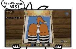 anthro anus ass balls bent_over canid canine clothing digital_media_(artwork) fox fur genitals girly legwear male male_only mammal map microsoft minecraft minecraft_map_art mojang orange_body orange_fur pixel_(artwork) presenting presenting_hindquarters red_fox solo that1foxartist thigh_highs transparent_background video_games xbox_game_studios