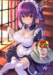 big_breasts emanon123 emanon123_(artist) fate/grand_order fate_(series) maid maid_headdress maid_uniform scathach_(fate)