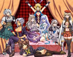 6+girls 8girls alisa_ilinichina_amiella armor ass atlus azura_(fire_emblem) bed big_ass big_breasts blonde_hair blue_eyes blue_hair breasts brown_eyes brown_hair ciel_alencon cleavage corrin_(fire_emblem) corrin_(fire_emblem)_(female) crossover female female_only fire_emblem fire_emblem_awakening fire_emblem_fates fox_ears god_eater god_eater_2:_rage_burst grey_hair harem hat huge_breasts jadenkaiba kujikawa_rise large_ass large_breasts megami_tensei multiple_girls namco namco_x_capcom nintendo persona persona_4 project_x_zone project_x_zone_2 purple_eyes rabbit_ears saya_(namco_x_capcom) school_uniform sheath_(project_x_zone_2) silver_hair skirt smile stockings sumia_(fire_emblem) twintails werefox yellow_eyes