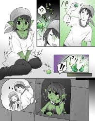 ass_expansion breast_expansion breasts female gender_transformation goblin goblin_female goblinification green_skin kuratsuka_riko mtf_transformation pointy_ears shortstack shortstackification skin_color_change species_transformation thick_thighs thigh_expansion transformation wide_hips