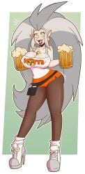 beer between_breasts bimbo brainwashing eda_clawthorne female full_body high_heel_sneakers high_heels hooters hooters_uniform hooty huge_ass huge_breasts navel pantyhose smooth_skin sneaker_high_heels the_owl_house thick_thighs waitress wide_hips wrenzephyr2