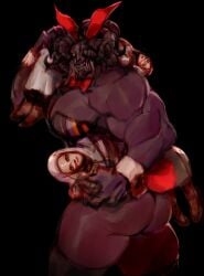 2boys bara bara_tits big_ass big_breasts big_pecs bunny bunny_ears deity demigod elden_ring fromsoftware male male_only mohg_lord_of_blood muscular_male painting_(artwork) subliminalplums white_mask_varré