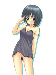 blush chemise maebari no_panties original salute short_hair strap_slip terayan tetora