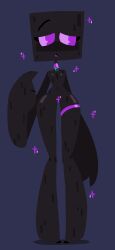 2023 black_skin enderman enderwoman eyelashes flat_background flat_chest flat_chested jjoyplus long_arms long_legs minecraft minecraft_(series) minecraft_mob minoscule_torso no_outlines purple_choker purple_collar purple_eyes purple_mouth purple_particles purple_pupils simple_background small_body small_breasts small_torso thick thick_thighs wide_hips