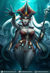 1girls 2019 blizzard_entertainment breasts cleavage female female_focus female_only glowing_eyes grey_skin jewelry large_breasts luminyu makeup monster_girl multi_arm multi_limb naga nail_polish nails nazjatar queen_azshara solo solo_focus tattoos tentacle tentacle_hair thick_thighs thighs voluptuous warcraft water world_of_warcraft