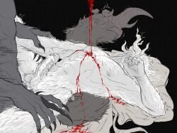 2boys 2monsters anal anal_penetration anal_sex arm_grab artist_request blood blood_dripping blush brother_fucking_brother brothers claws completely_nude covering_face covering_self cum_in_ass cum_while_penetrated elden_ring embarrassed erect_nipples erect_while_penetrated erection fromsoftware fur furry_penis furry_tail gay gay_anal gay_incest gay_sex hairy head_out_of_frame horns incest legs_held_open long_fingernails male male_only mohg_lord_of_blood monochrome monster monster_cock morgott_the_omen_king motion_lines muscular muscular_male nude on_back orgasm_from_anal penis penis_size_difference receiving_on_back restricted_palette retracted_foreskin sharp_claws sharp_fingernails siblings solo_focus tail thrusting_into_ass uncensored white_fur yaoi