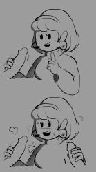 1girls 2boys amelia_n. double_handjob earring earrings hairband handjob headset microphone mob_face nintendo oofrowdy partial_male short_hair sketch smiling stroking stroking_cock stroking_penis tagme uncolored