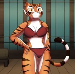 alternate_version_available anthro female female_only furry kung_fu_panda master_tigress panties the_killer_wc underwear video_game