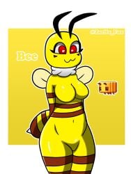 <3 <3_eyes 2022 2d_(artwork) 3:4 :3 antennae_(anatomy) anthro arched_back arthropod athletic bedroom_eyes bee bee_(minecraft) biped border breasts butt curvy_figure digital_media_(artwork) digitigrade english_text eyelashes eyeliner facial_tuft featureless_breasts featureless_crotch female hand_on_butt hand_on_hip hanging_breasts hi_res honny_(zerlix_fox) hymenopteran insect love makeup markings microsoft minecraft mojang mostly_nude narrowed_eyes no_nipples nude nude_female red_eyes seductive shaded signature simple_background small_waist smile solo standing straight_legs tail_markings teeth text thick_eyelashes thick_thighs thin_eyebrows video_games wide_eyed wide_hips xbox_game_studios yellow_body zerlix_fox