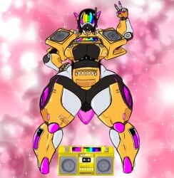 acoustic_monster boombox gokusenpai gold_boombox_(prevence) hourglass_figure robot robot_girl thick_thighs