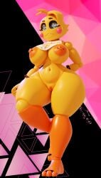 3d breasts female five_nights_at_freddy's five_nights_at_freddy's_2 furry furry_only geodat64 heartbreak_chica_(geodat64) huge_breasts nipple_piercing nipples pussy solo thick_thighs toy_chica_(fnaf)