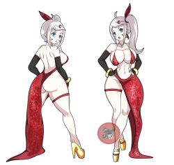 albino ass breasts legs original_character white_hair