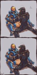 1boy 1girls 2d 343_industries armor duo female female_spartan_(halo) foot_play half_naked halo_(series) helmet kelly-087 male/female microsoft on_knees partially_clothed penis power_armor qwertyas1 spartan_(halo) spartan_ii_(halo) vaginal_penetration xbox_game_studios