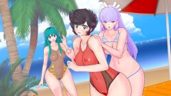 3d 3girls benten breasts female female_only horns lum oni_female oni_girl oyuki tagme urusei_yatsura