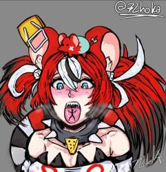 2022 72hoka fan_mascot_(vtuber) hakos_baelz hakos_baelz_(1st_costume) hololive hololive_english mr._squeaks_(hakos_baelz) rat size_difference tongue_out virtual_youtuber vore