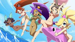 5girls completely_nude edit fake_screenshot female female_only floatie harmony_(shantae) multiple_girls plink_(shantae) shantae shantae_(character) shantae_and_the_seven_sirens smooth_skin third-party_edit vera_(shantae) video_games zapple