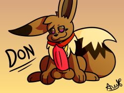 2022 4_legs angelthegamer animal_genitalia animal_penis balls bedroom_eyes brown_body brown_eyes brown_fur brown_hair brown_nose brown_tail canine_penis collar collar_tag dark_brown_ears dark_brown_fur dark_brown_tail don_(angelthegamer) ears_down eevee erection fan_character feral fur fur_markings fur_tuft genitals hair head_tilt head_tuft hi_res looking_at_viewer male markings multicolored_body multicolored_ears multicolored_fur multicolored_hair multicolored_tail narrowed_eyes neck_fur neck_tuft nintendo paws penis pivoted_ears pokémon_(species) pokemon quadruped seductive simple_background sitting smile solo tan_body tan_fur tan_tail tan_tail_tip tuft video_games