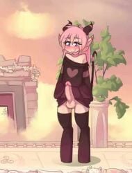 1boy 2d 2d_(artwork) animated balls bare_shoulders blush choker cloud clouds dane_(character) erection eyebrows_visible_through_hair femboy girly hoodie_(artist) hooves horns humanoid long_hair long_sleeves looking_down male male_solo mp4 no_sound ornament penis pink_hair plant pointy_ears satyr shirt short_playtime shorter_than_10_seconds shorter_than_30_seconds shorter_than_one_minute sky smile smiling solo solo_focus solo_male stomp stomping tail thighhighs trap video violet_eyes