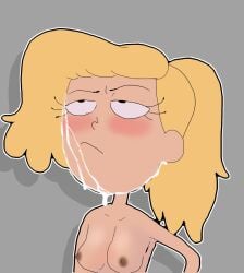 1girls 2021 amphibia blonde_female blush breasts cum cum_on_face disney disney_channel female_only grey_background looking_at_another nipples nokkomotion nude nude_female plus_nm ponytail sasha_waybright shadow sketch solo solo_female solo_focus straight_hair torso white_female