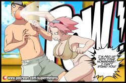 big_breasts boxers comic female imminent_sex legs male naruto naruto_(series) naruto_shippuden panties parody patreon sakura_haruno super_melons underwear uzumaki_naruto violence