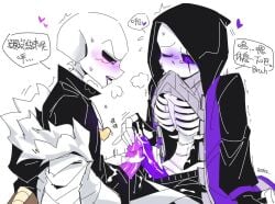 2boys 2d alternate_universe artist_name biting_clothes blush clothed clothed_male clothed_masturbation clothes_in_mouth cross_sans cross_sans_(fan_character) cum cumming cumming_together drool drooling epic_sans epictale fan_character fully_clothed fully_clothed_male gay heart heki_(artist) holding_penis hood_up male male/male male_only masturbating masturbation one_eye_closed sans sans_au sanscest shirt_in_mouth skeleton sweat sweatdrops sweating tears tears_of_pleasure text undertale undertale_(series) undertale_au undertale_fanfiction white_background xtale yaoi