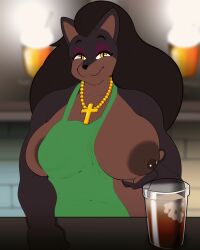 animated anthro female furry hi_res lactation laverne_(sssonic2) solo thugji3