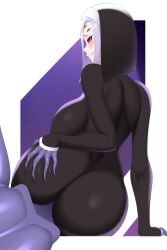 1girls ass ass_focus big_ass big_breasts blacksaikou huge_ass huge_breasts large_ass large_breasts monster_girl monster_musume_no_iru_nichijou nun nun's_habit nun_outfit purple_hair rachnera_arachnera red_eyes seductive seductive_smile smile