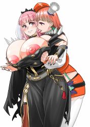 2girls breasts_bigger_than_head exposed_breasts hololive hololive_english hololive_myth huge_breasts mori_calliope multiple_girls tagme takamori_(hololive) takanashi_kiara virtual_youtuber yum_yum_pancake yuri