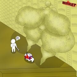 background backrooms height_growth huge_breasts hyper_ass hyper_breasts hyper_nipples meccha_chameleon milf mini_giantess player rosyart shadow