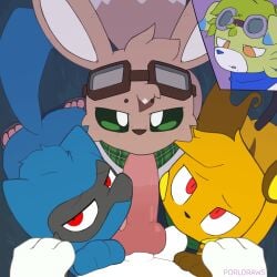 animated animated_gif balls balls_sucking canine_genitalia canine_penis collaborative_fellatio collaborative_sex eevee erection first_person_view group group_sex looking_at_viewer male male/male oral oral_sex penis pokemon pokemon_(species) porldraws raichu riolu rockruff saliva saliva_on_penis sucking sucking_penis triple_fellatio zarro_(zarro_the_raichu)