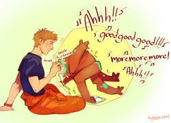 alien begging english_text fully_clothed hamster_ball howling_wizard impact_play leaking male project_hail_mary rocky_(project_hail_mary) ryland_grace smiling xenophilia
