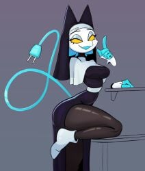 1girl 1girls breasts cat_ears curvy deltarune deltarune_chapter_5 female furry legs nun nun_outfit tagme tasque_manager tasque_manager_(deltarune) tasque_manager_(nun) thick_thighs tight_clothing voluptuous voluptuous_female yellow_eyes