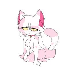 1girl bat boobs cat female female_only furry kit_community kit_community_v2 mikyana.batt milf not_ai_generated nude nude_female pink_fur white_and_pink_fur white_fur