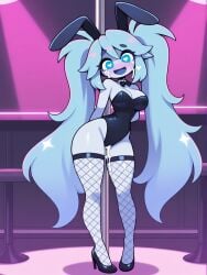 ai_generated big_ass big_boobs big_breasts big_woman blue_eyes blue_hair blue_skin bunny_girl dimension long_hair original_character waifu waifu_night