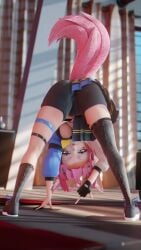 anthro ass ass_focus ass_up big_ass big_breasts breasts cat_ears cat_tail el_xox exhibitionism fangs fur gardenofeden indie_virtual_youtuber jacket looking_at_viewer minishorts miniskirt oerba_yun_fang paradisegardens pink_fur pink_hair presenting shoes short_hair short_shorts short_skirt shorts skirt smug smug_expression smug_face smug_smile tail tease teasing teasing_viewer thick_ass thick_thighs thigh_gap thigh_strap thighhighs thighs tight_clothing tight_fit upside-down upskirt virtual_youtuber