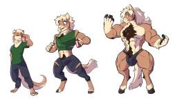 7:4 alpha_channel anthro beverage big_bulge biped blonde_hair body_hair bulge chest_hair chest_tuft detailed_bulge digitigrade equid equine feet genital_growth growth hair happy_trail hi_res hindpaw hooves horse male male_anthro mammal muscle_growth mustelid nova_(otterlynova) otter paws penis_growth pubes rtf-m solo species_transformation transformation transformation_by_substance transformation_sequence tuft unguligrade