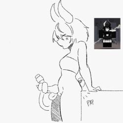 animated female female_focus female_only futanari ghostbacon gif knot knotted_penis masturbation roblox roblox_avatar robloxian tailjob