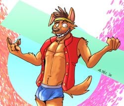 1boy 2026 artist_request bulge dreamworks forgotten_island furry furry_only gay male male_only raww_(forgotten_island) solo weredog yaoi