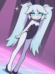 ai_generated blue_eyes blue_hair blue_skin bunny_girl dimension little_woman long_hair original_character small_breasts waifu waifu_night