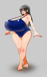 1girls gigantic_breasts huge_breasts school_swimsuit swimsuit tagme thick_thighs yum_yum_pancake