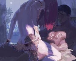 2d_(artwork) anal anal_insertion anal_penetration anal_sex belt blue_eyes bracelet bracelets cowgirl_position cum cum_on_body dark-skinned_male dark_hair dark_skin egyptian egyptian_mythology ennead gay gay_anal gay_sex ginger ginger_hair ginger_male gold_jewelry hi_res high_resolution hip_grab hips homosexual homosexual_male horus horus_(ennead) jewelry light-skinned_male light_skin long_hair male male/male male_only male_penetrating male_penetrating_male muscular muscular_male night night_sky orgasm orgasm_from_anal palm red_hair seth seth_(ennead) sitting sitting_on_person sperm tagme_(artist) tan tan_body tan_skin trees twilight uncle_and_nephew yaoi