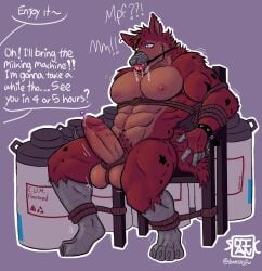 2022 abs absurd_res animatronic ankles_tied anthro anthro_penetrated arms_tied ball_bondage ball_gag ball_rope balls barazoku bdsm biceps bodily_fluids bondage bound canid canine chair chair_bondage cum_tank dialogue dian english_text erection five_nights_at_freddy's five_nights_at_freddy's_4 fox furniture gag gagged genital_fluids genital_rope genitals glans hi_res machine male male_penetrated mammal muffled muscular muscular_anthro muscular_male navel nightmare_foxy_(fnaf) nude nude_anthro nude_male object_in_urethra offscreen_character open_mouth open_mouth_gag pecs penetration penis penis_bondage penis_rope precum purple_background restraints robot rope rope_around_balls rope_bondage rope_harness saliva scottgames simple_background solo sounding_rod speech_bubble submissive submissive_anthro submissive_male teeth text urethral urethral_penetration