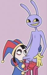 blowjob jax_(the_amazing_digital_circus) pomni_(the_amazing_digital_circus) the_amazing_digital_circus