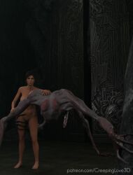 3d big_penis creepinglove3d lara_croft lovecraftian monster nude tomb_raider
