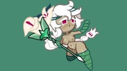 boobs cookie_run cookie_run_kingdom nude pangotime pubic_hair pussy simple_background tagme white_lily_cookie