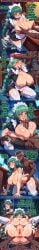 1boy 1girl ahegao ai_generated anus areola blush braid cleavage comic cum cum_on_breasts dark_skin dark_skinned_male doggystyle english_text fingering french_maid from_behind grabbing_breasts green_hair huge_breasts indoors large_penis maid maid_headdress multiple_panels night nipples paizuri penis pokemon pov pussy rampa69 saliva sex speech_bubble spreading sweat uncensored veiny_penis white_thighhighs window