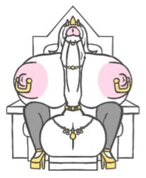 aplovestudio cock_ring face_covered face_covered_by_penis futanari huge_balls huge_breasts huge_cock huge_nipples hyper_balls hyper_breasts hyper_penis jewelry penis_jewelry pierced_nipples sitting solo_futa thighhighs throne